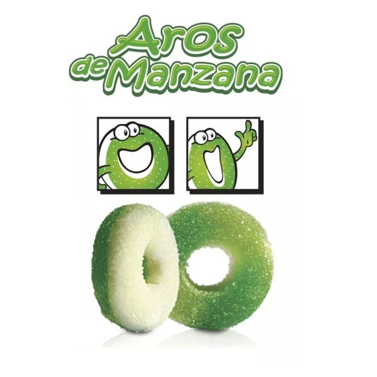 Gomitas Aros De Manzana Lucky Gummys 1 Kg Azucaradas