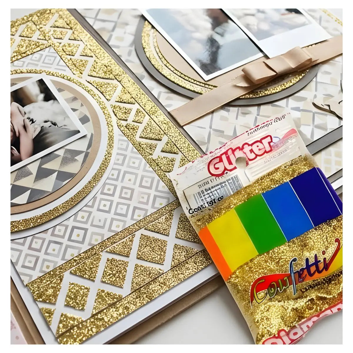 DIAMANTINA FINA C15 / C40 ULTRABRILLANTE BOLSA DE 1KG ORO - Confetti - vista trasera