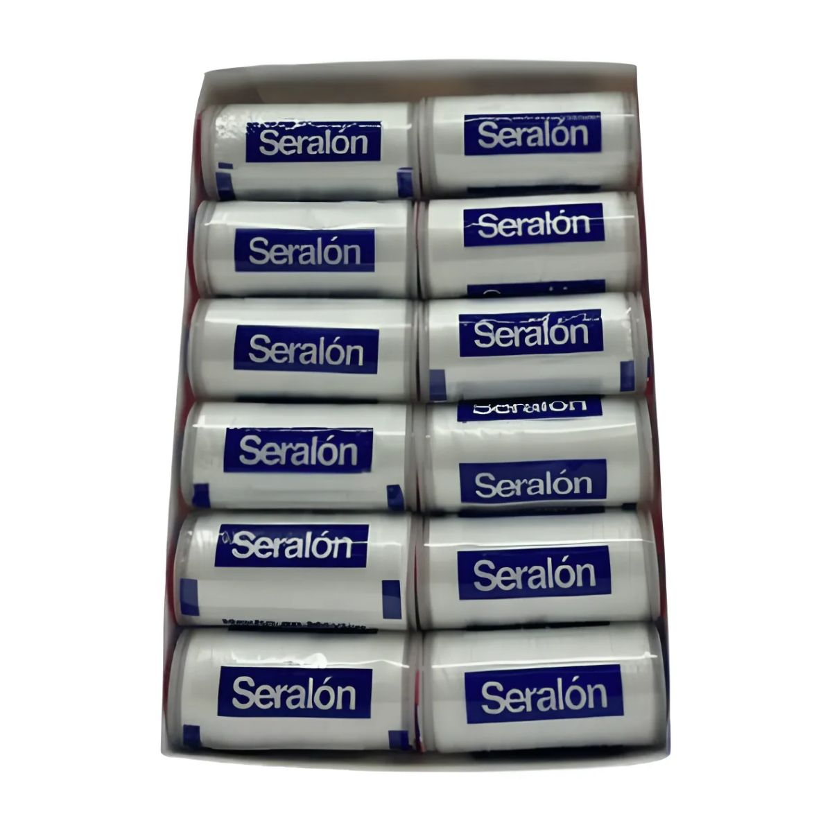 12 Pack Hilos Costura Seralon 200 Metros C/u Color A Color Blanco