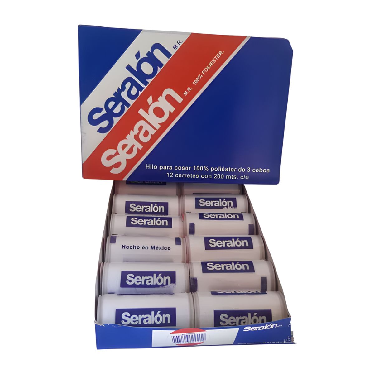 12 Pack Hilos Costura Seralon 200 Metros C/u Color A Color Blanco