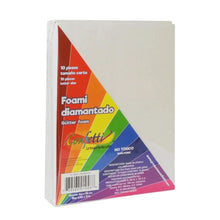 10 Hojas Foamy Diamantado Confetti Carta Color Blanco