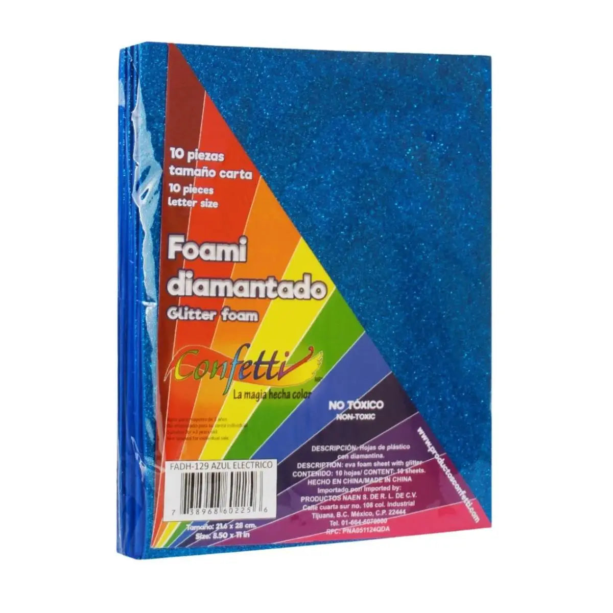 10 Hojas Foamy Diamantado Confetti Carta Color A Color Azul Rey Confetti