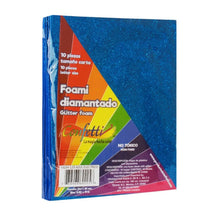 10 Hojas Foamy Diamantado Confetti Carta Color A Color Azul Rey