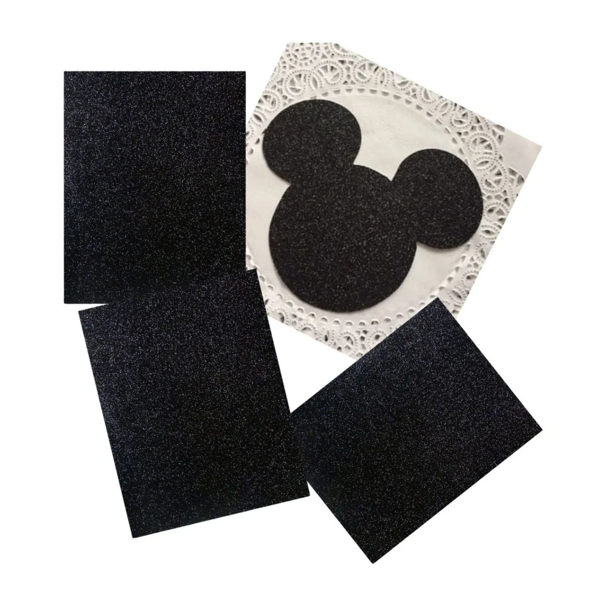 10 Hojas Foamy Diamantado Confetti Carta A Color Negro