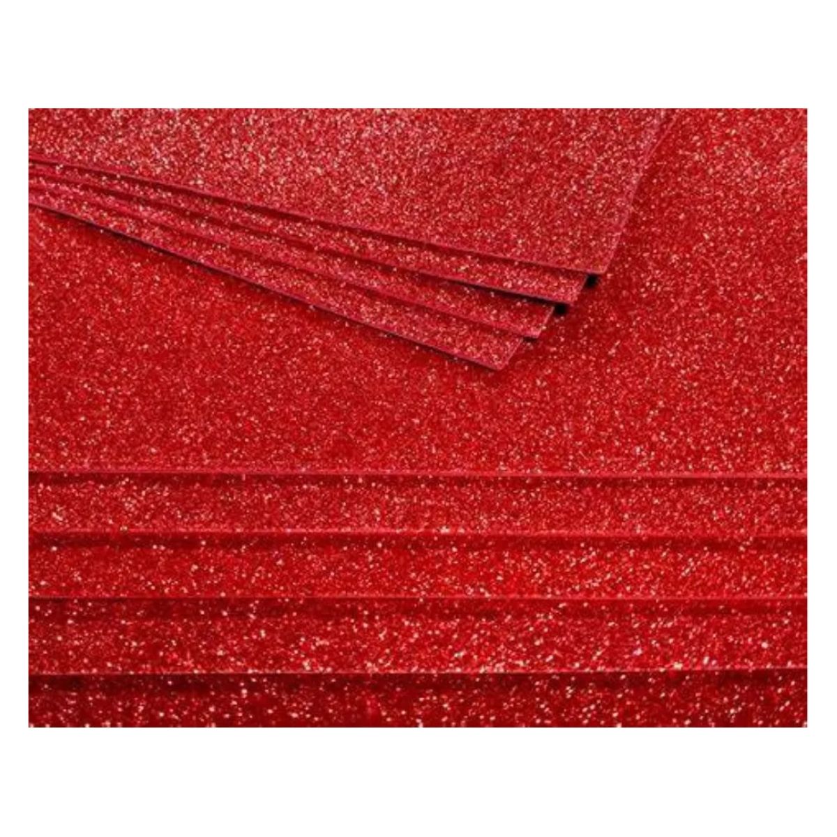 10 Hojas Foamy Diamantado Confetti Carta Color Rojo