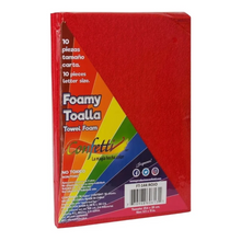 10 Hojas Foamy Textura Toalla Confetti Carta Color Rojo