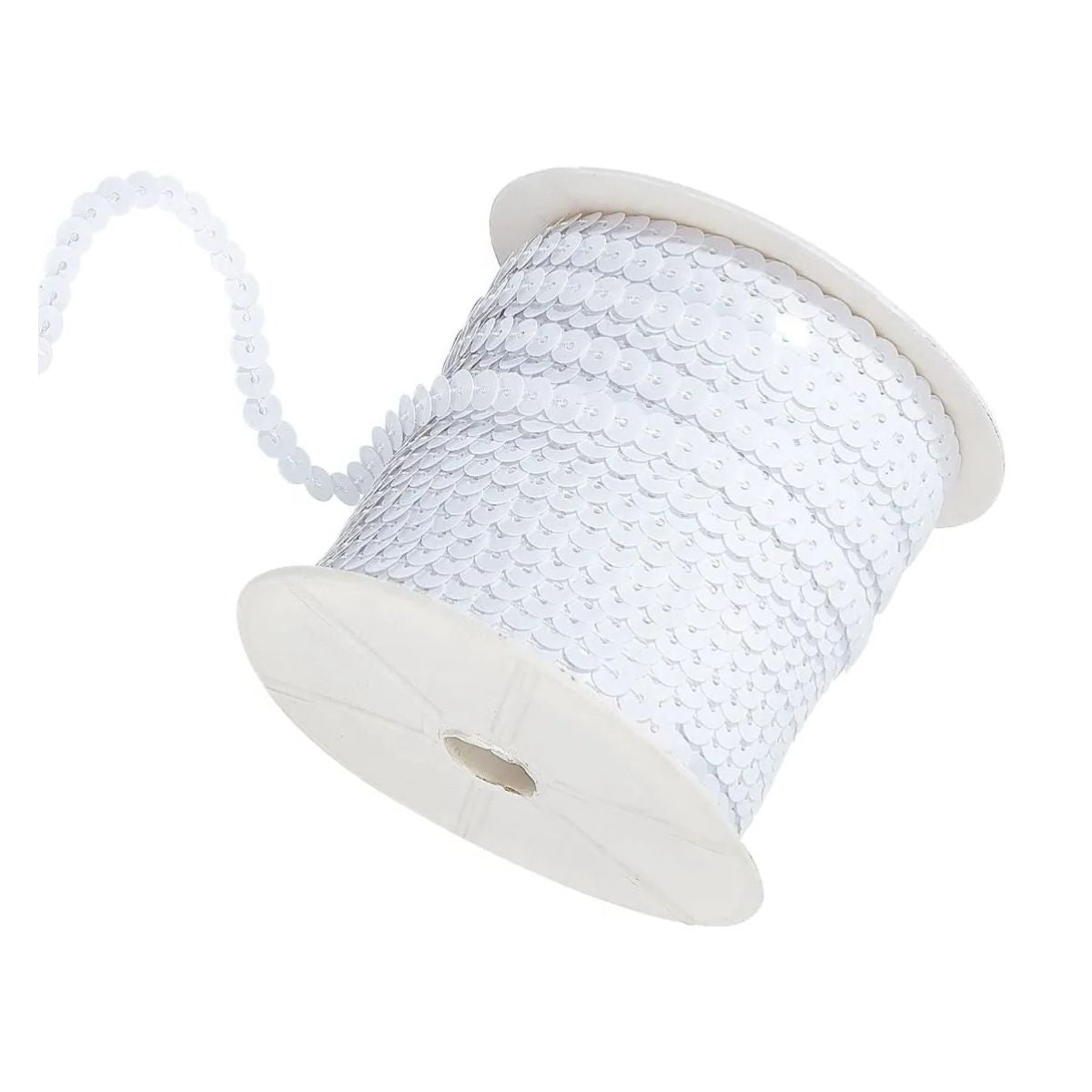 Galon Lentejuela Metalico Confetti 90 Mtrs Colores A Color Blanco