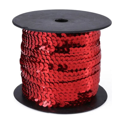 Galon Lentejuela Metalico Confetti 90 Mtrs Colores A Color Rojo