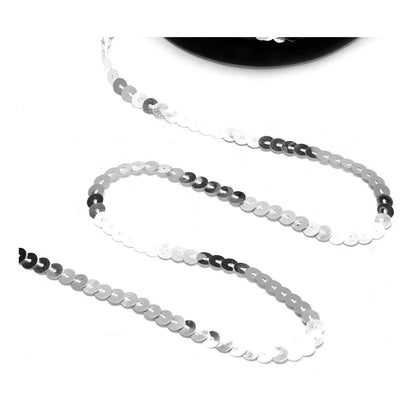 Galon Lentejuela Metalico Confetti 90 Mtrs Colores A Color Plata