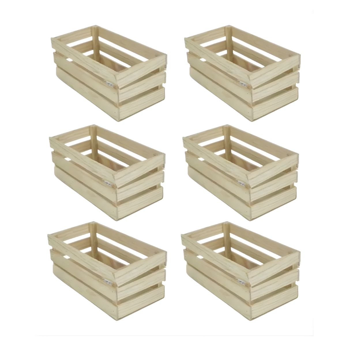 Pack 6 Huacales Madera Confetti 15x20 Cm 3 Tiras