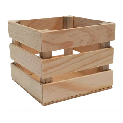 Pack 10 Huacales Madera Confetti 10x10 Cm 3 Tiras