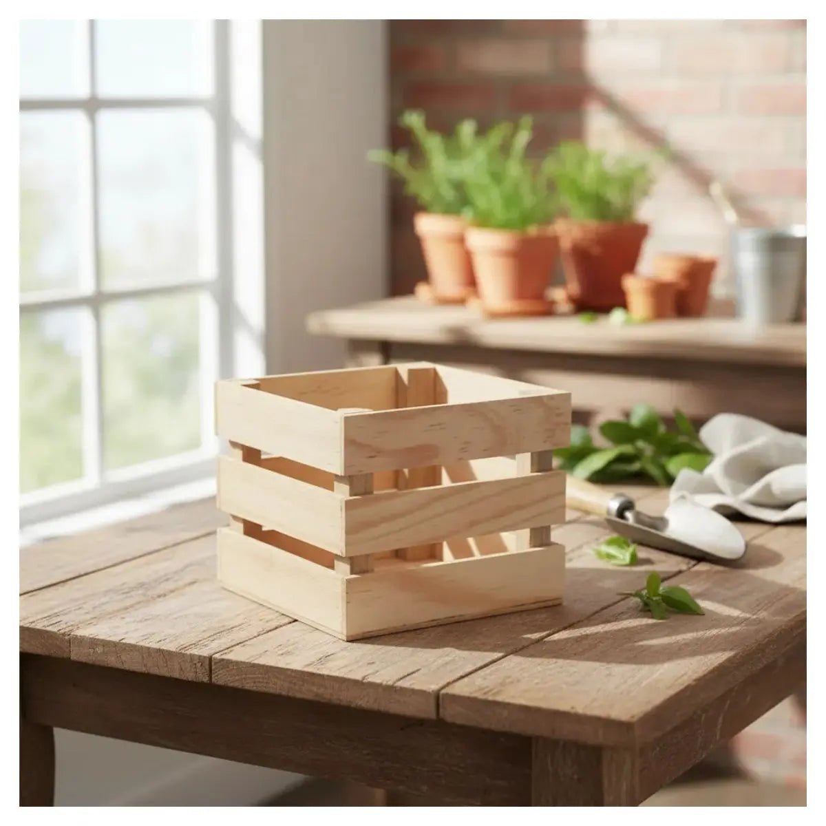 Pack 5 Huacales Madera Confetti 10x10 Cm 3 Tiras - Confetti - vista lateral