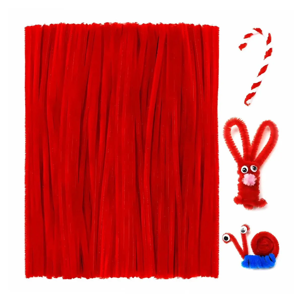 100 Limpiapipas Terciopelo Confetti Colores A Elegir Rojo - Confetti - detalle