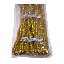 100 Limpiapipas Metalicos Confetti Color Dorado