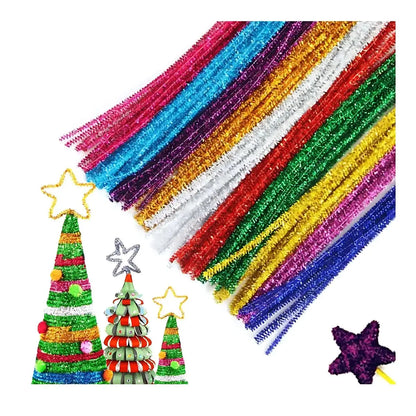 LIMPIA PIPAS DE TERCIOPELO CONFETTI COLORES MIXTOS METALICOS PQT C/ 100 PZAS} - Confetti - empaque