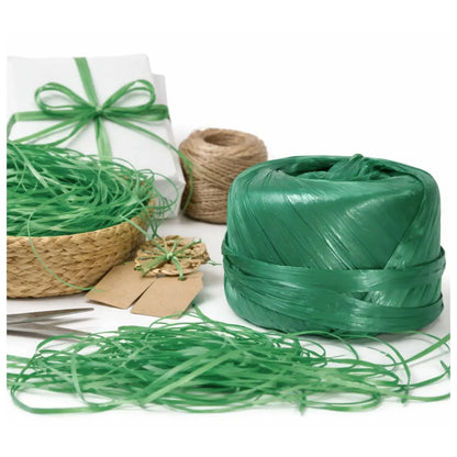 RAFIA DECORATIVA APROX 100 GRMS Verde Bandera - Confetti - detalle