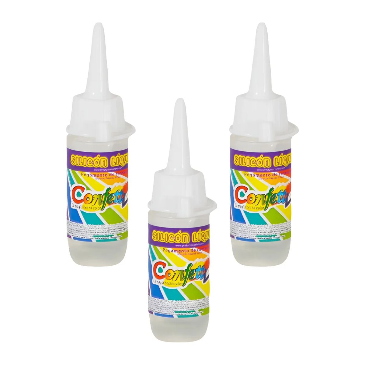 Pack 3 Silicon Liquido Frio Multiusos Confetti 30ml C/u