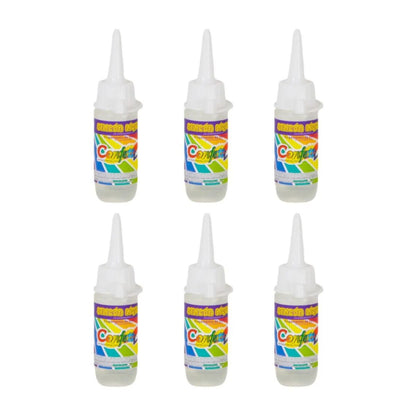 Pegamento Silicon liquido Confetti 30 ml X6 color transparente no tóxico de 6 unidades