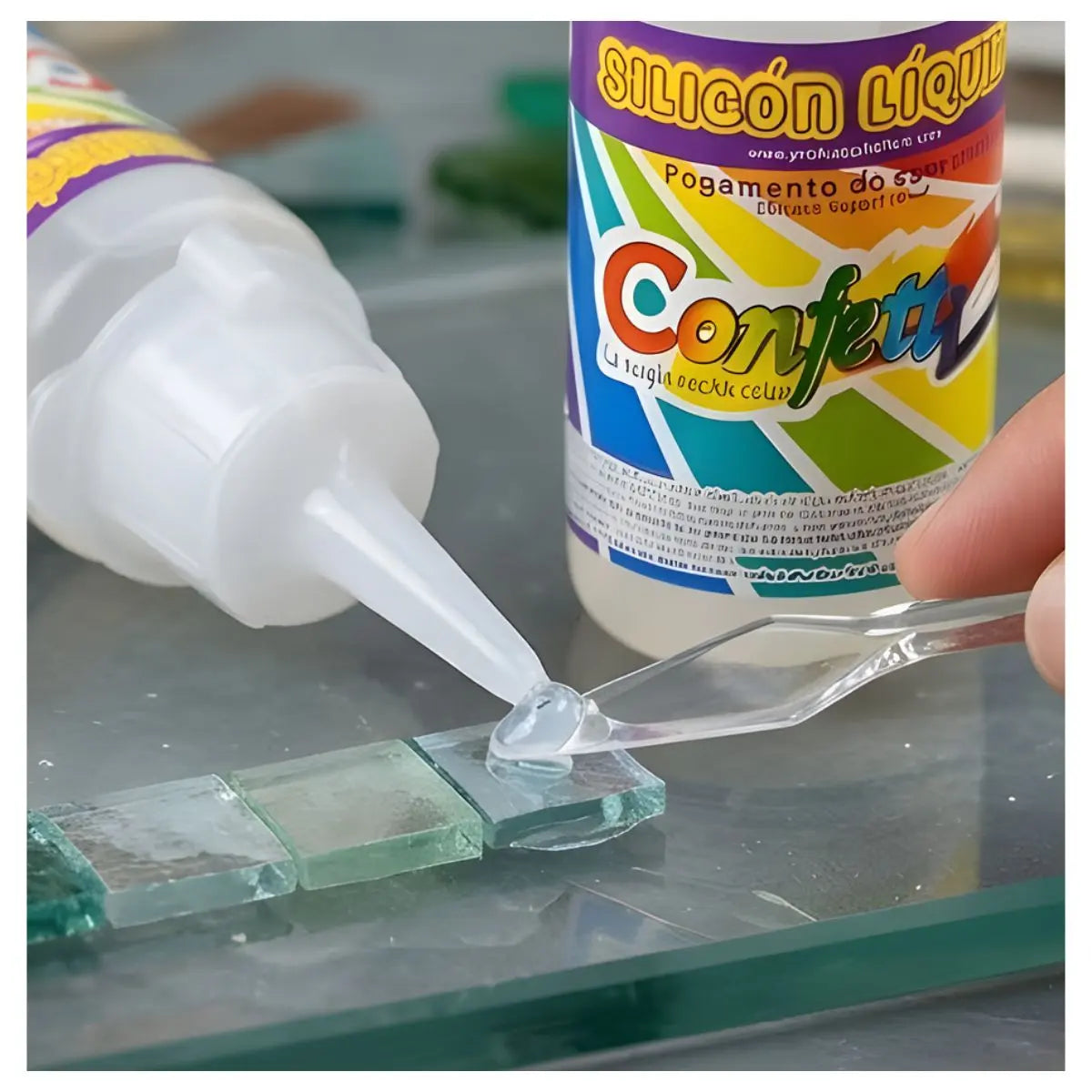 Silicon Liquido Frio Multiusos Confetti 30ml No Toxico - Confetti - empaque