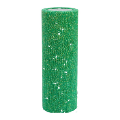 Rollo Tul Diamantado 15cm X 9.14 Mts Confetti Color A Color Verde