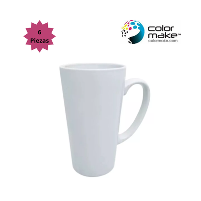 6 Pz Taza Cónica Blanca 17oz Color Make Sublimar Sublimación