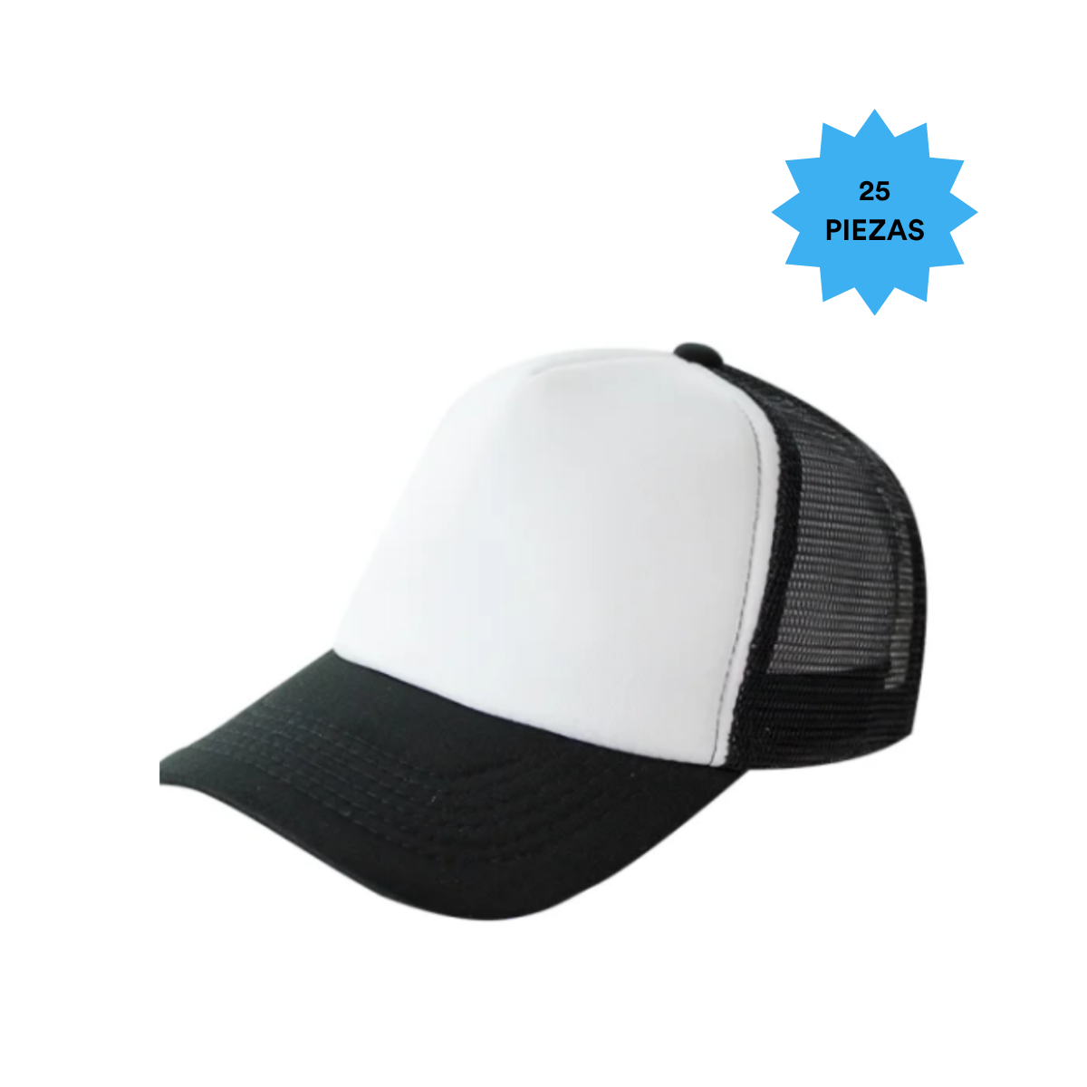 25 Pz Gorra Trucker Negro Sublimar Sublimacion Color Make