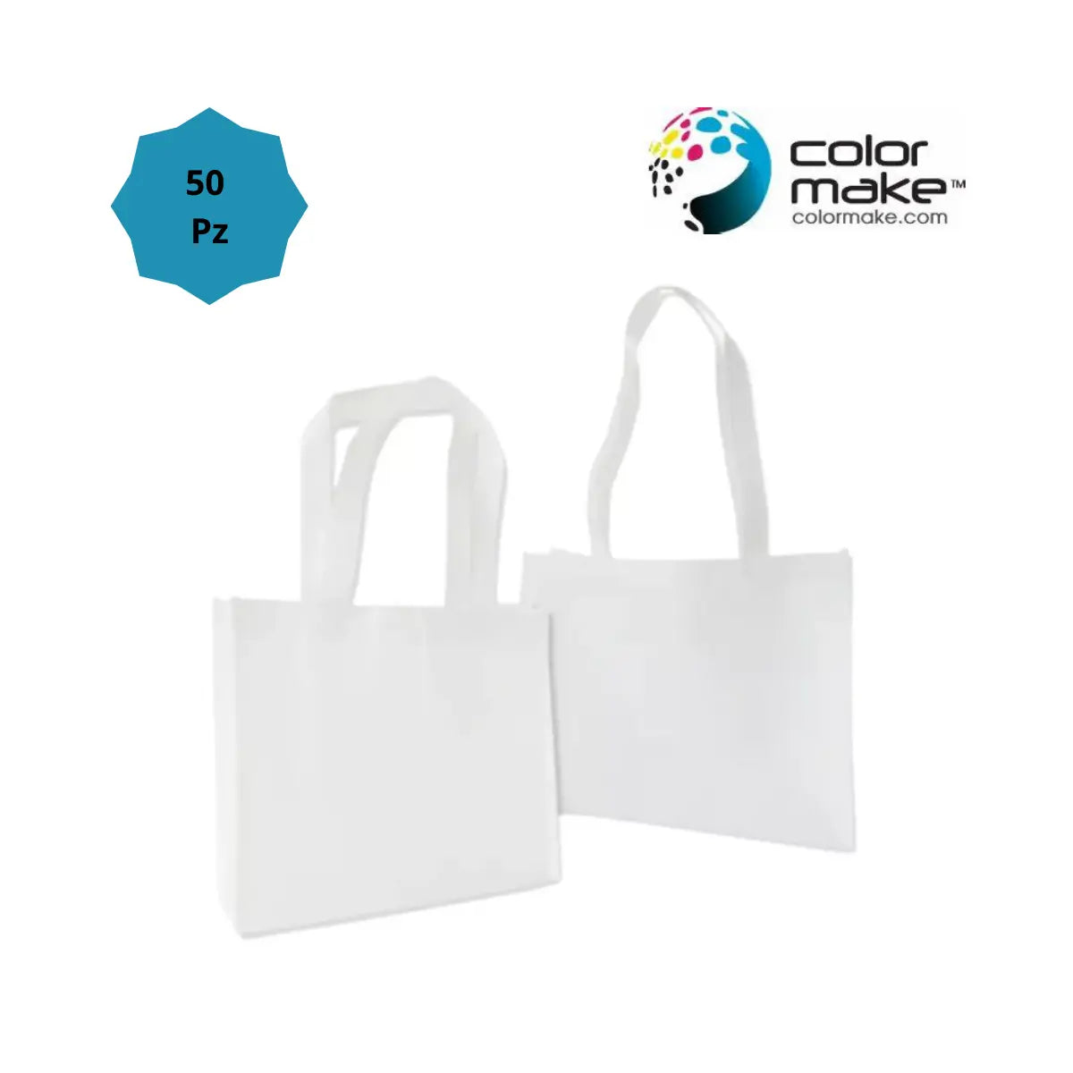 50 Pz Bolsa Ecológica Poliester Blanca 29 x 25 Color Make - ColorMake