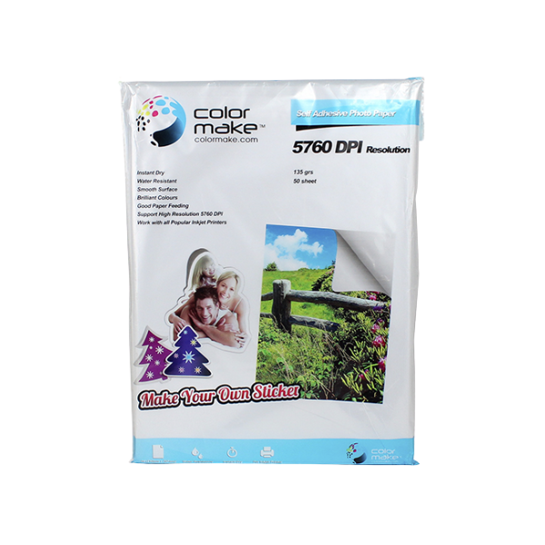 Papel Fotográfico Adhesivo 135 Gr Tamaño A4 Color Make