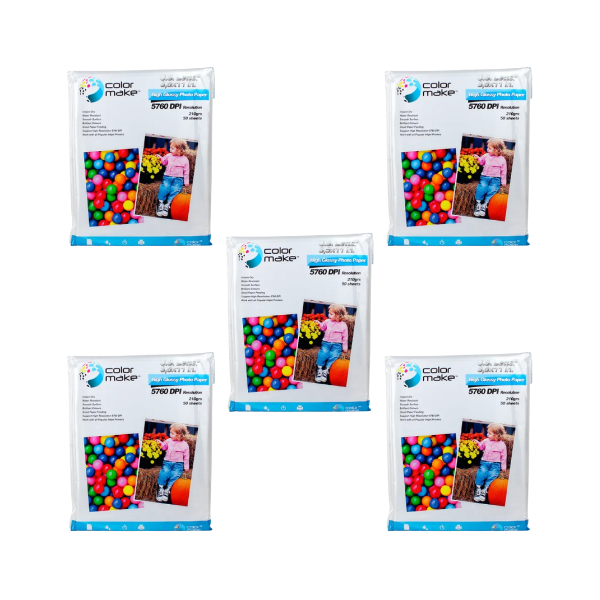 Papel Fotográfico Glossy Brillante 210gr Carta Color Make