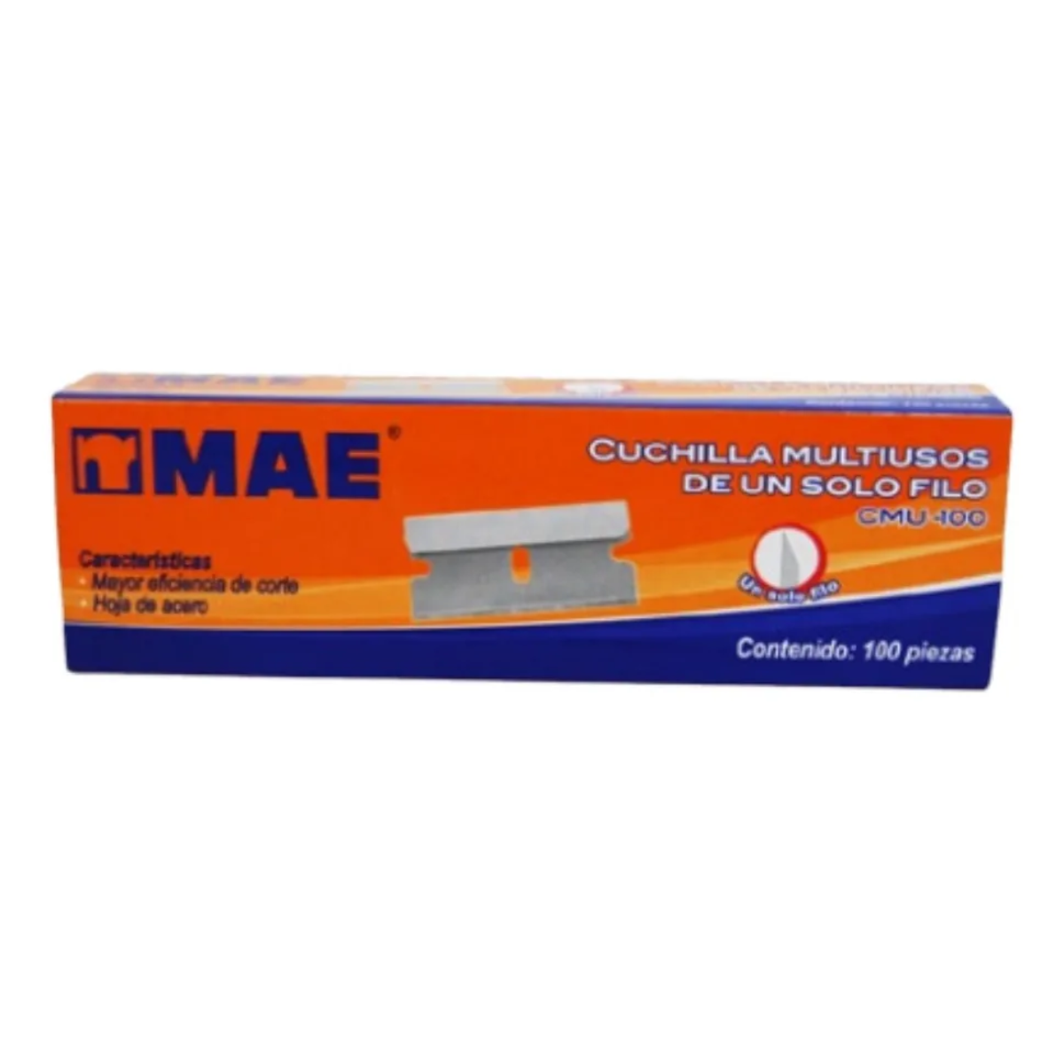 100 Pzs Cuchilla Navaja Un Solo Filo Mae Multiusos