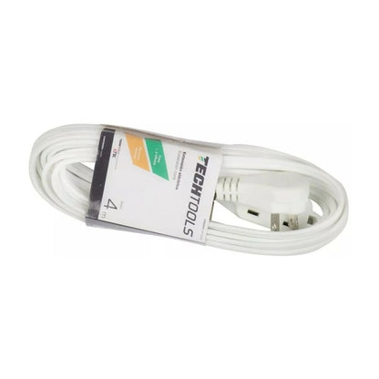 Extensión Eléctrica Blanca 4m Techtools Clavija Plana Color Blanco