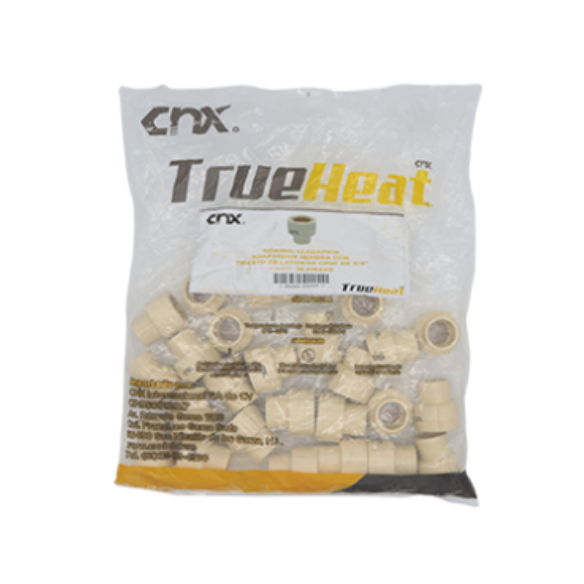 Adaptador Hembra cpvc Con Inserto Laton 1/2” x 1/2” CNX