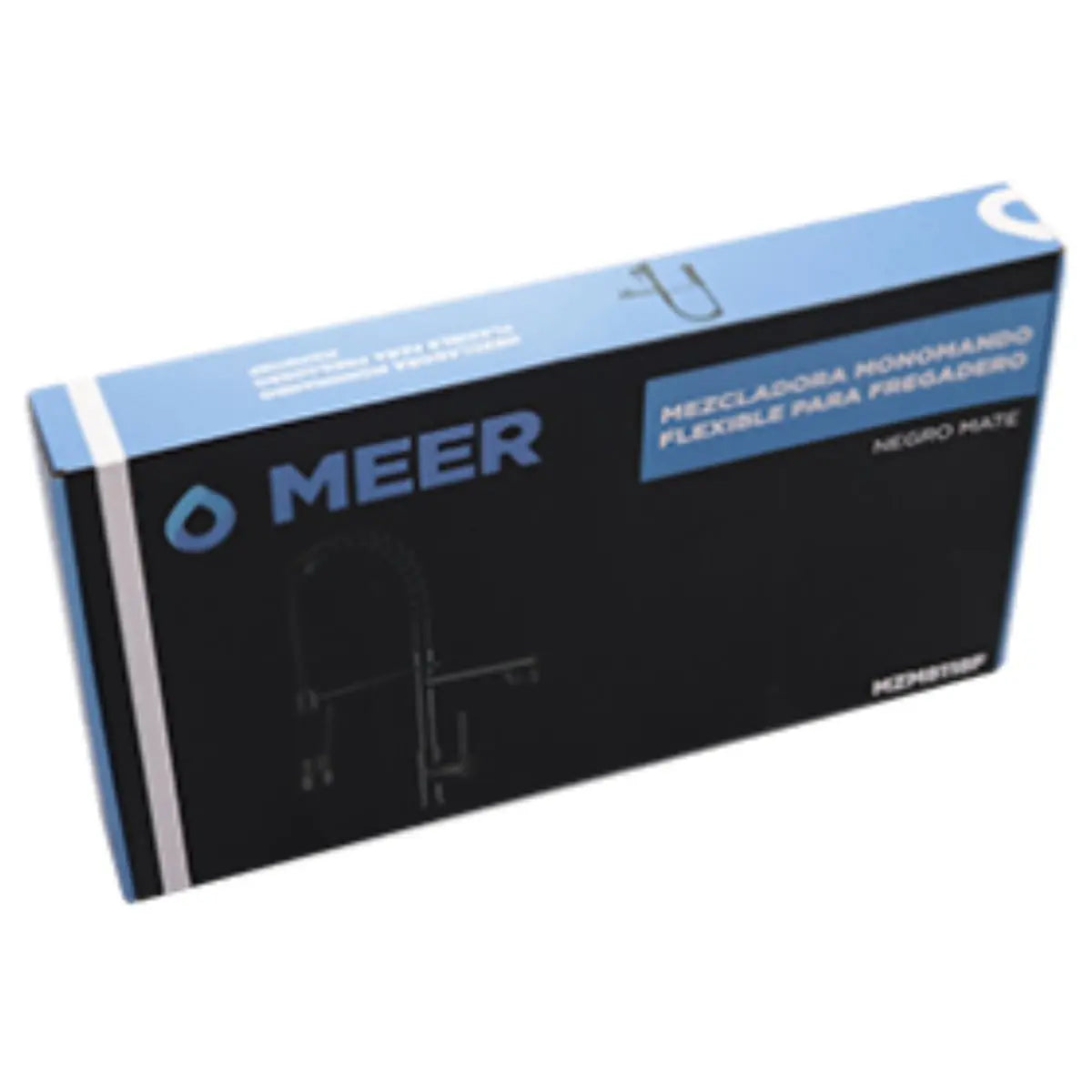 Mezcladora Fregadero MEER Monomando Flexible Negro Mate - CNX - vista lateral