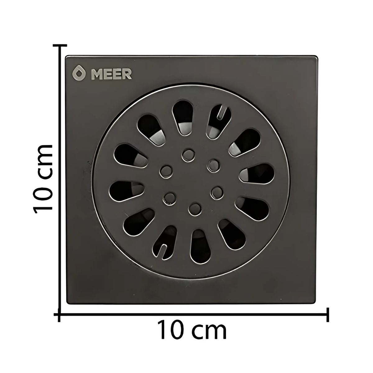 Coladera Resumidero Cuadrada 4'' Meer Color Negro Mate