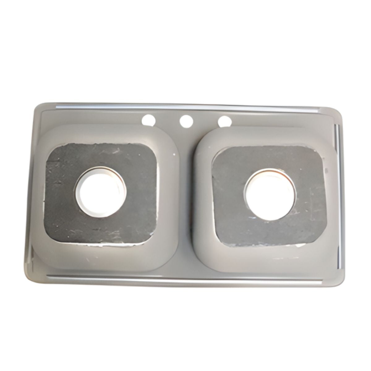 Tarja Doble Empotrar Acero Inoxidable 84 x 48 x 15 Negro Meer