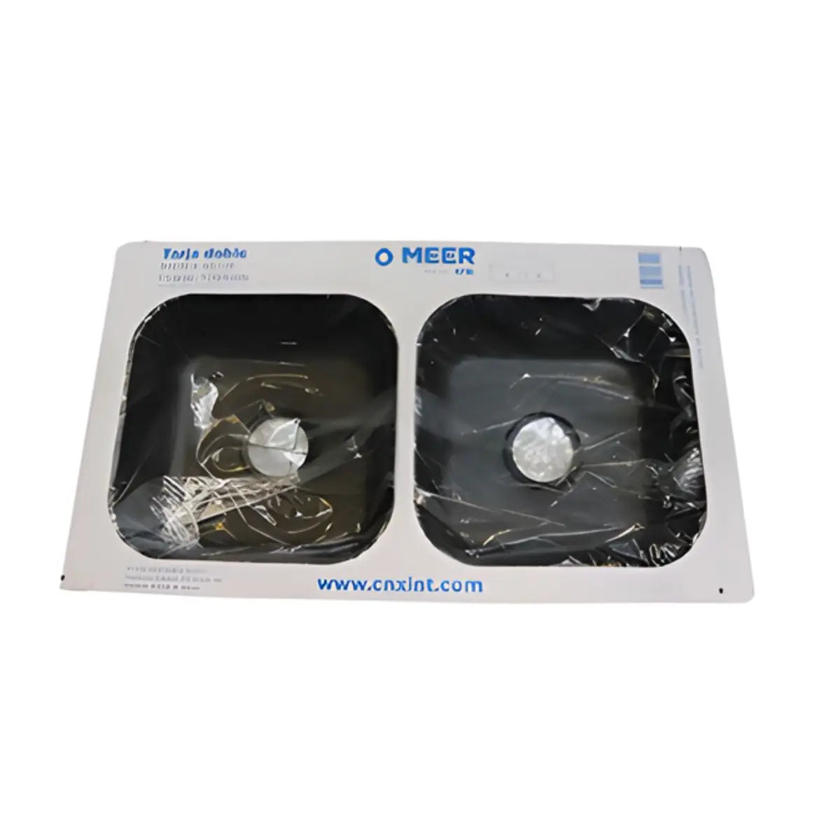 Tarja Doble Empotrar Acero Inoxidable 84 x 48 x 15 Negro Meer MASTER 5PZ - CNX - empaque