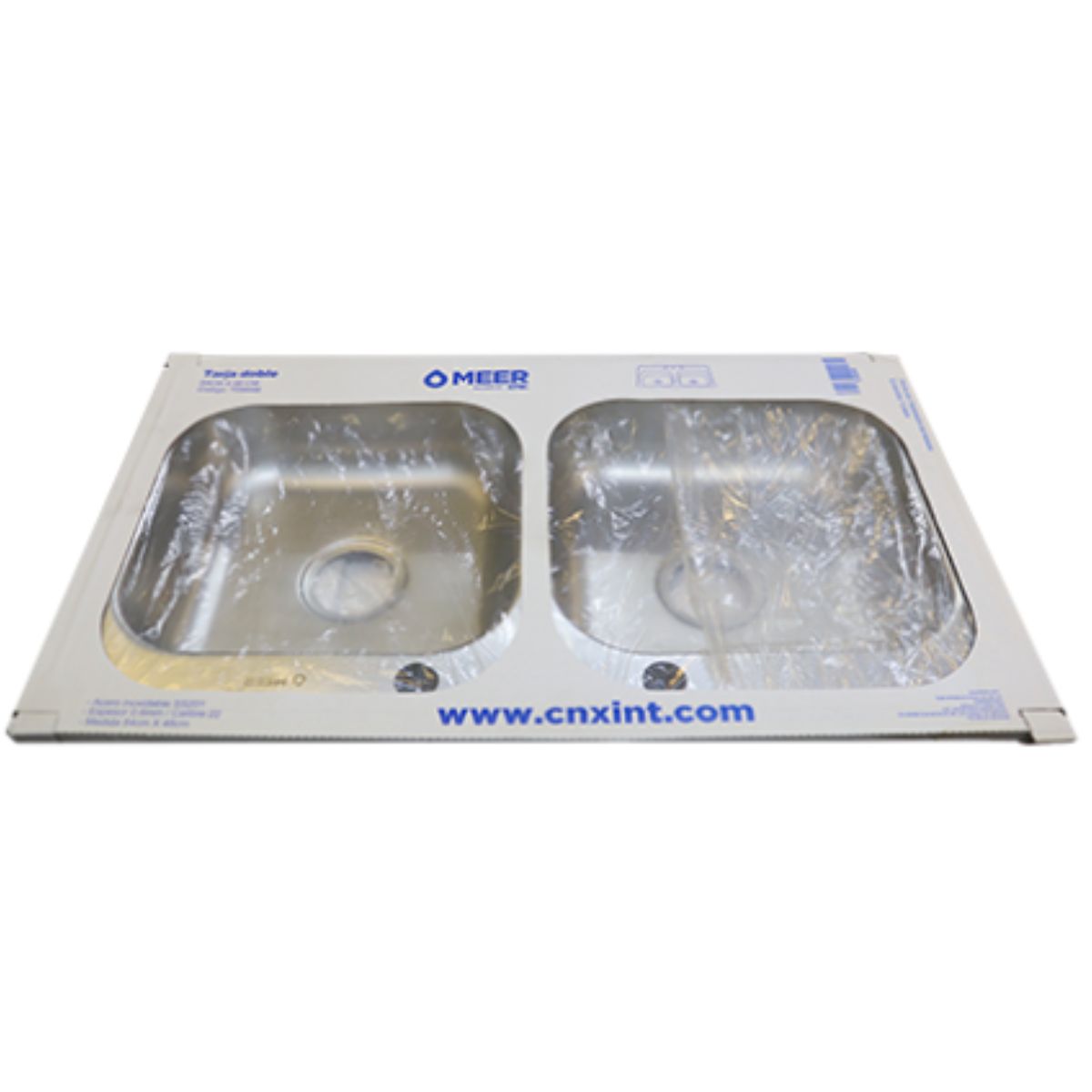 Tarja Doble MEER Empotrable Acero Inoxidable 84 x 48 x 15