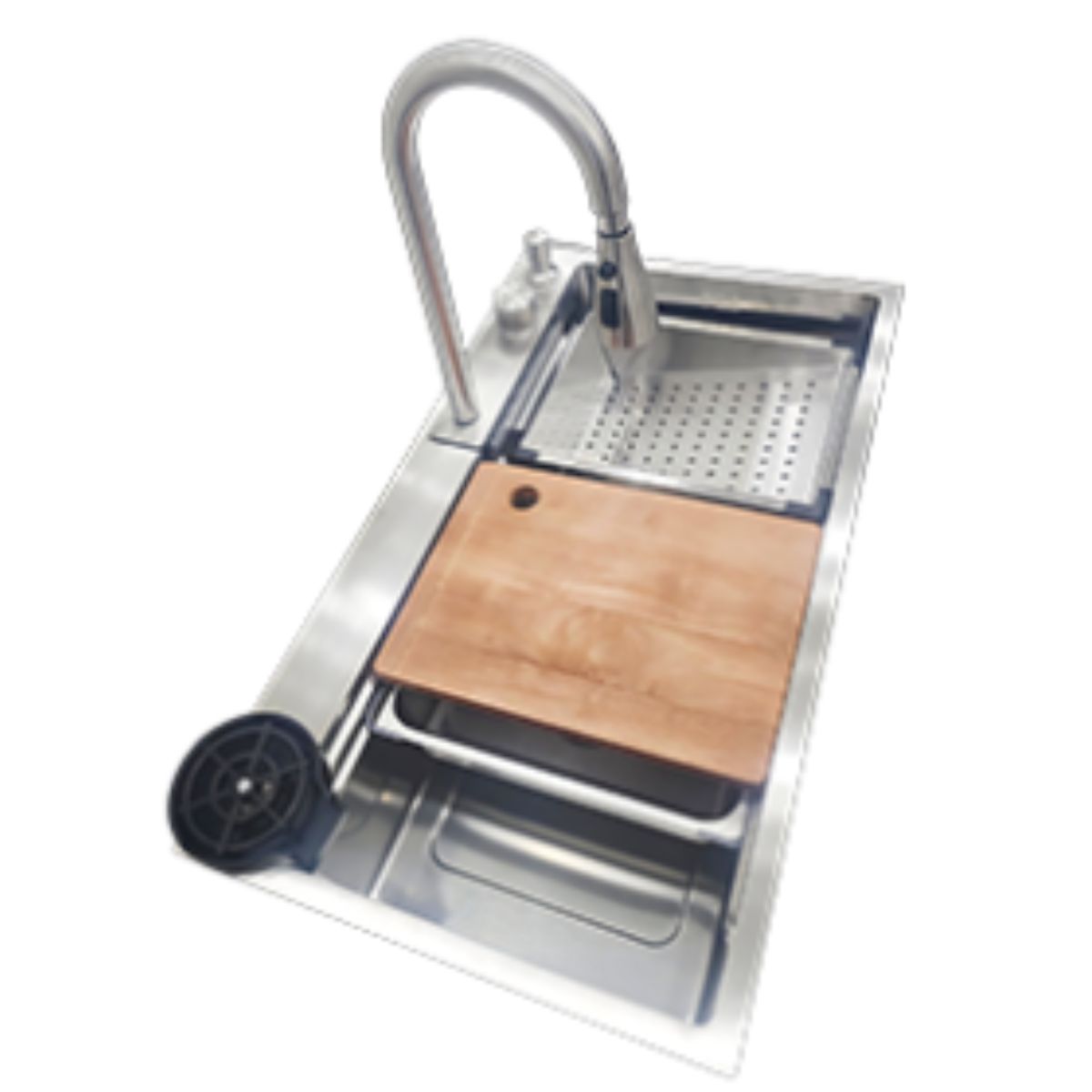 Set Tarja MEER Cocina Mezcladora Accesorios Empotrable Cromada