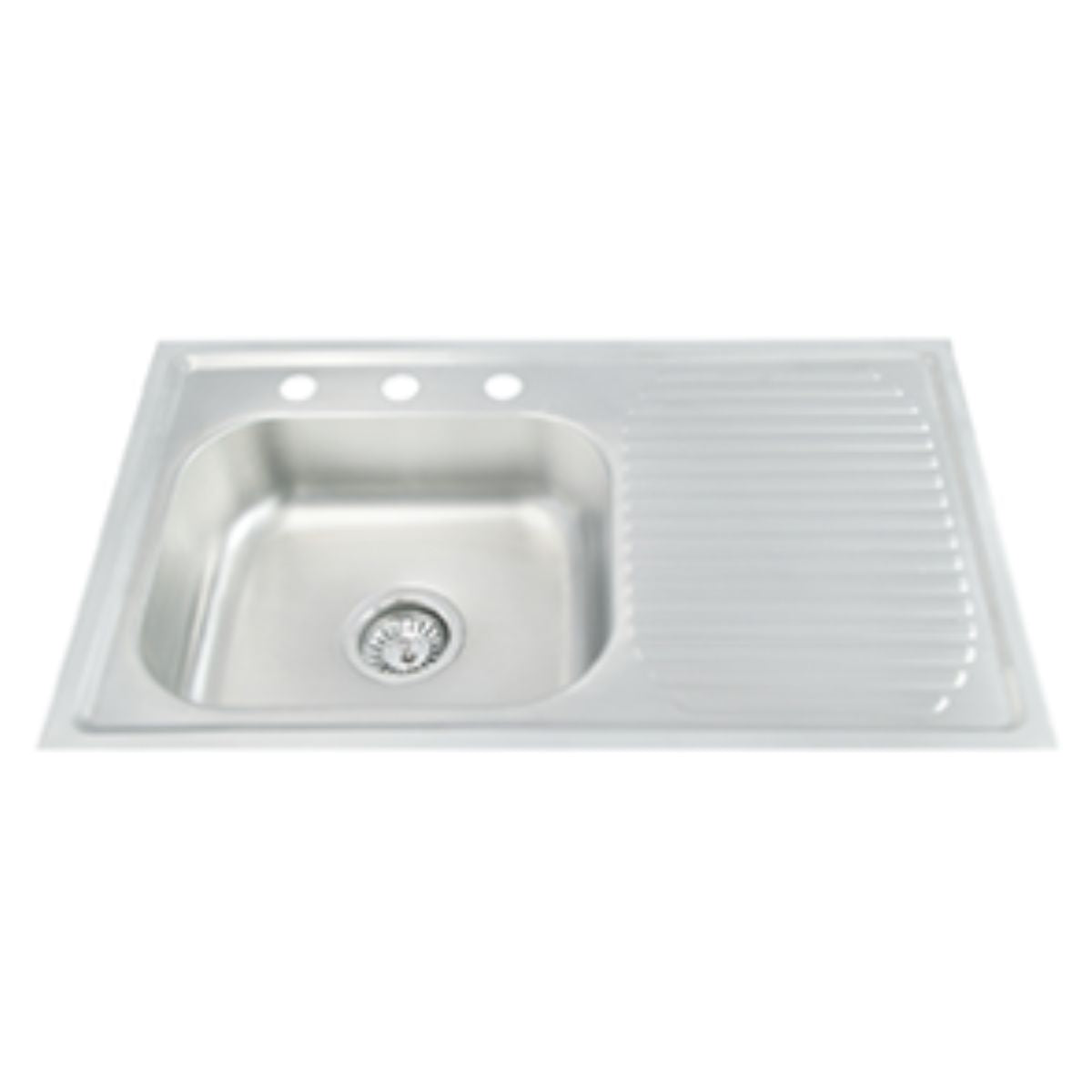 Tarja Sencilla Escurridero Derecho MEER Empotrable 80 x 50 x 15 Acero Inoxidable