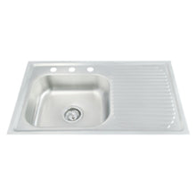 Tarja Sencilla Escurridero Derecho MEER Empotrable 80 x 50 x 15 Acero Inoxidable