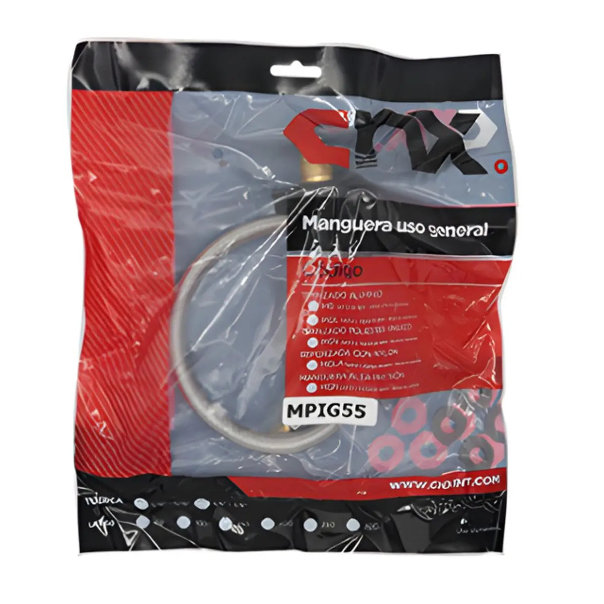 CNX Manguera Tipo Pigtail Flexible 55 cm 7/16” x 7/8” MASTER 100PZ - CNX - vista lateral