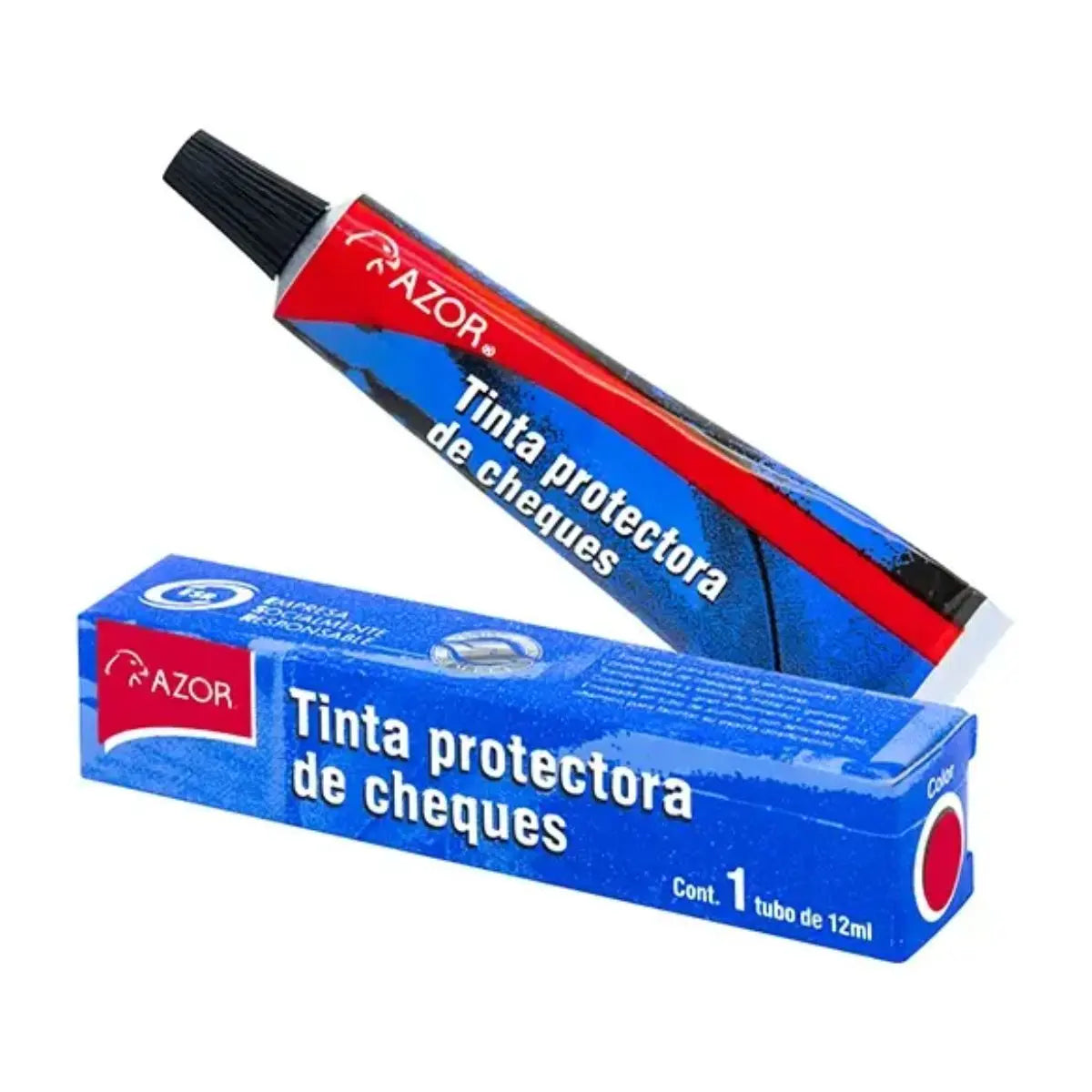 Tinta Protectora Cheques 12ml Azor Stafford Elige Color Rojo - Azor - accesorios