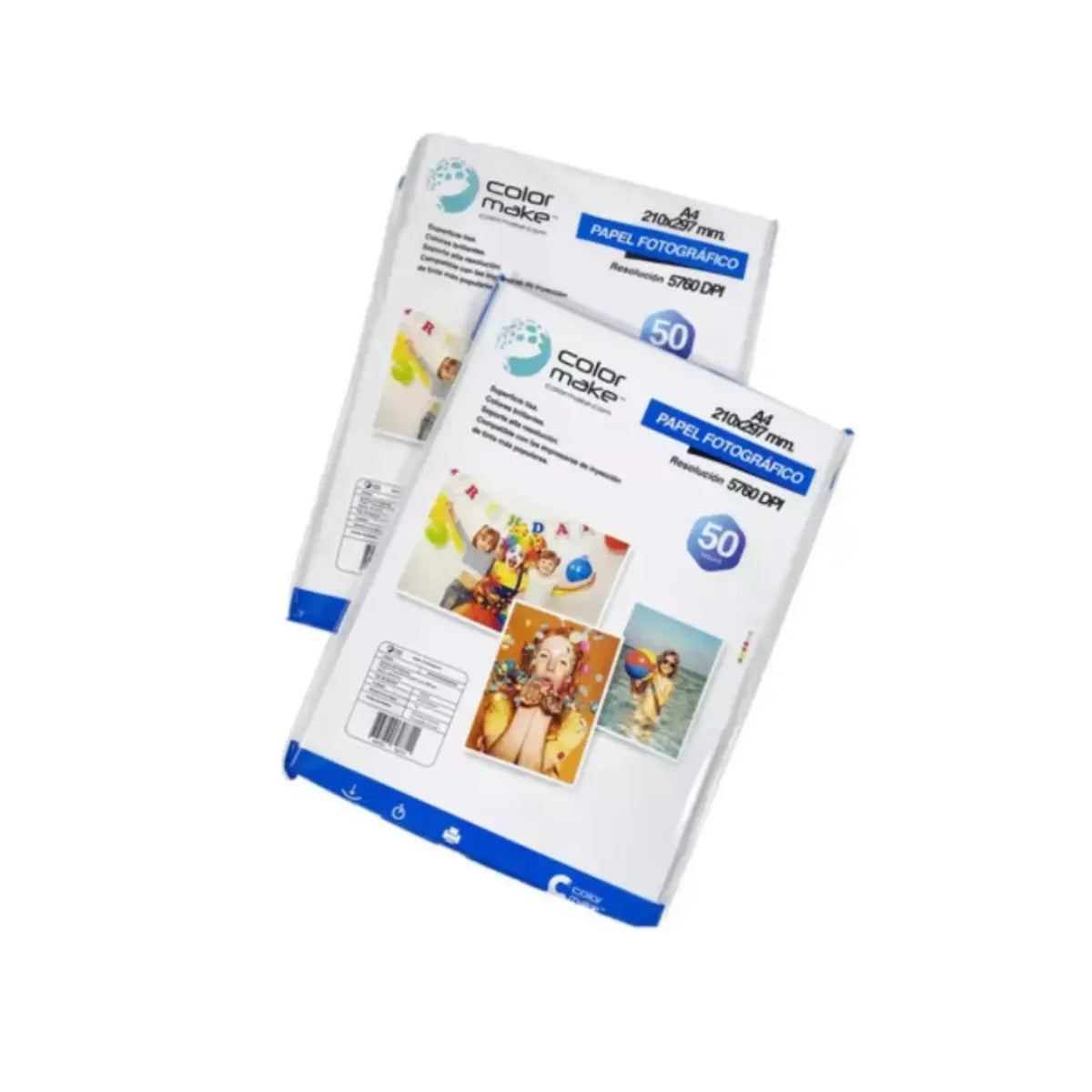Papel fotográfico 180gr. 50 Hojas Blanco brillante Premium Color Make - Color Make