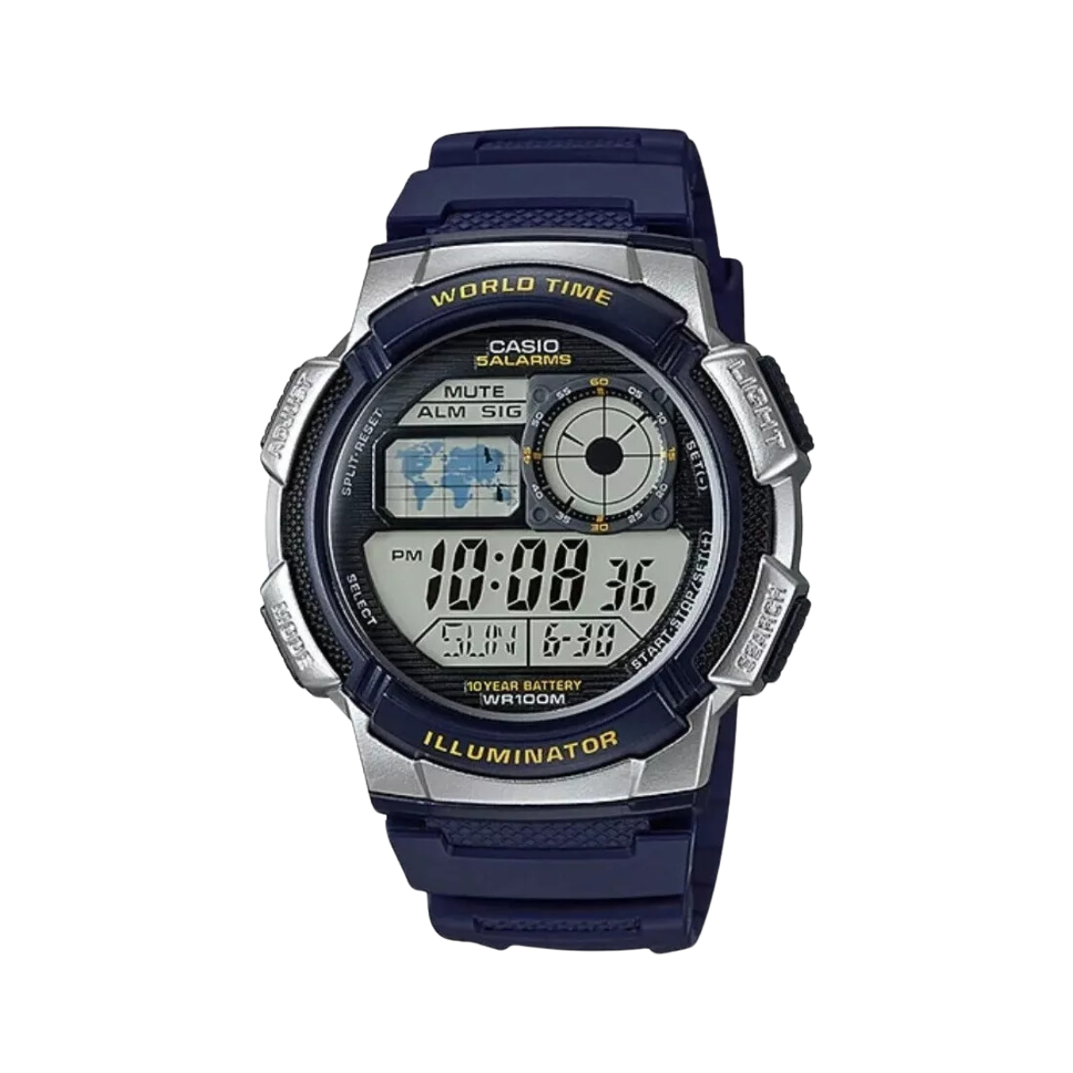 Reloj Digital Casio Ae-1000w-2av Correa/resina Color Azul Oscuro