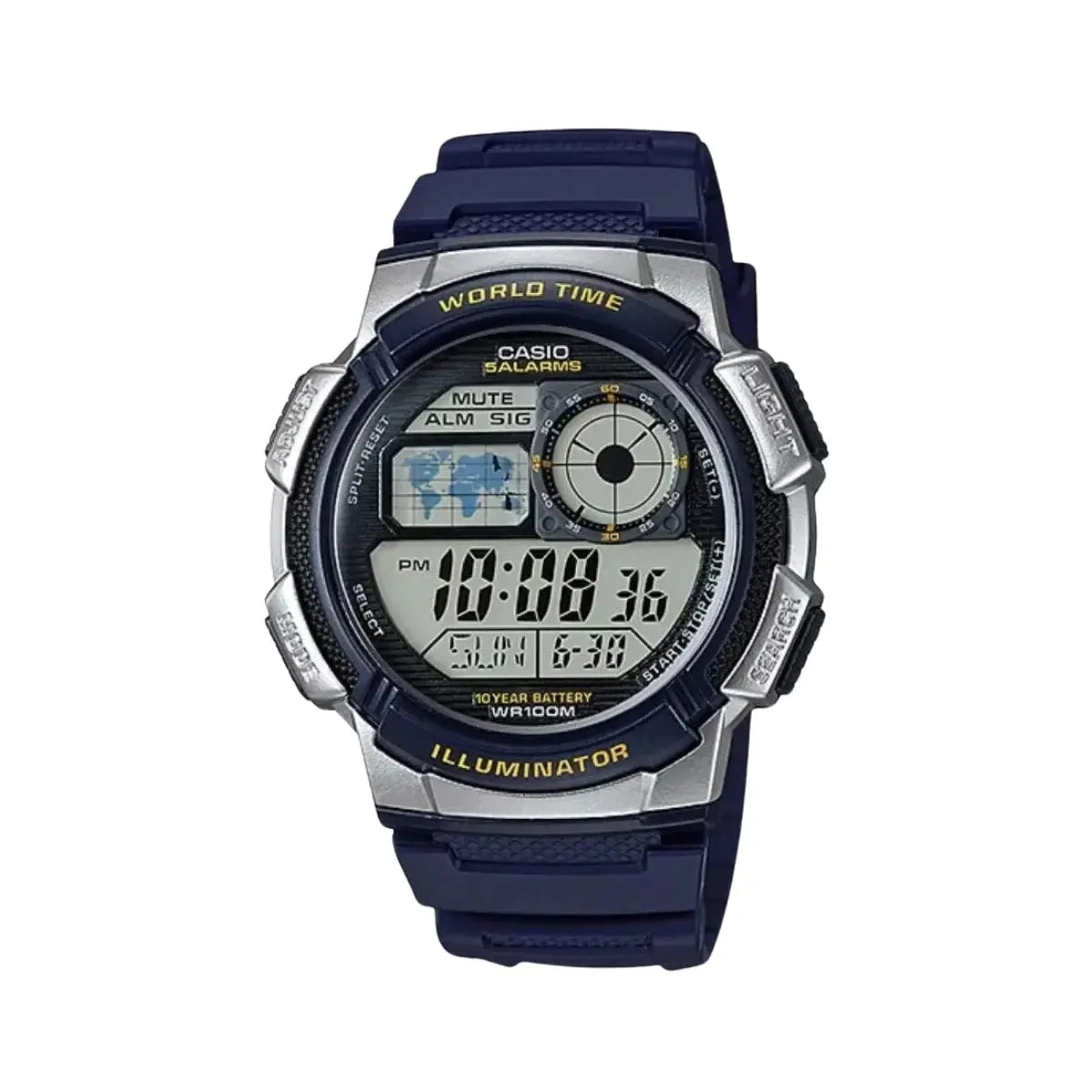 Reloj Digital Casio Ae-1000w-2av Correa/resina Color Azul Oscuro - Casio - vista lateral