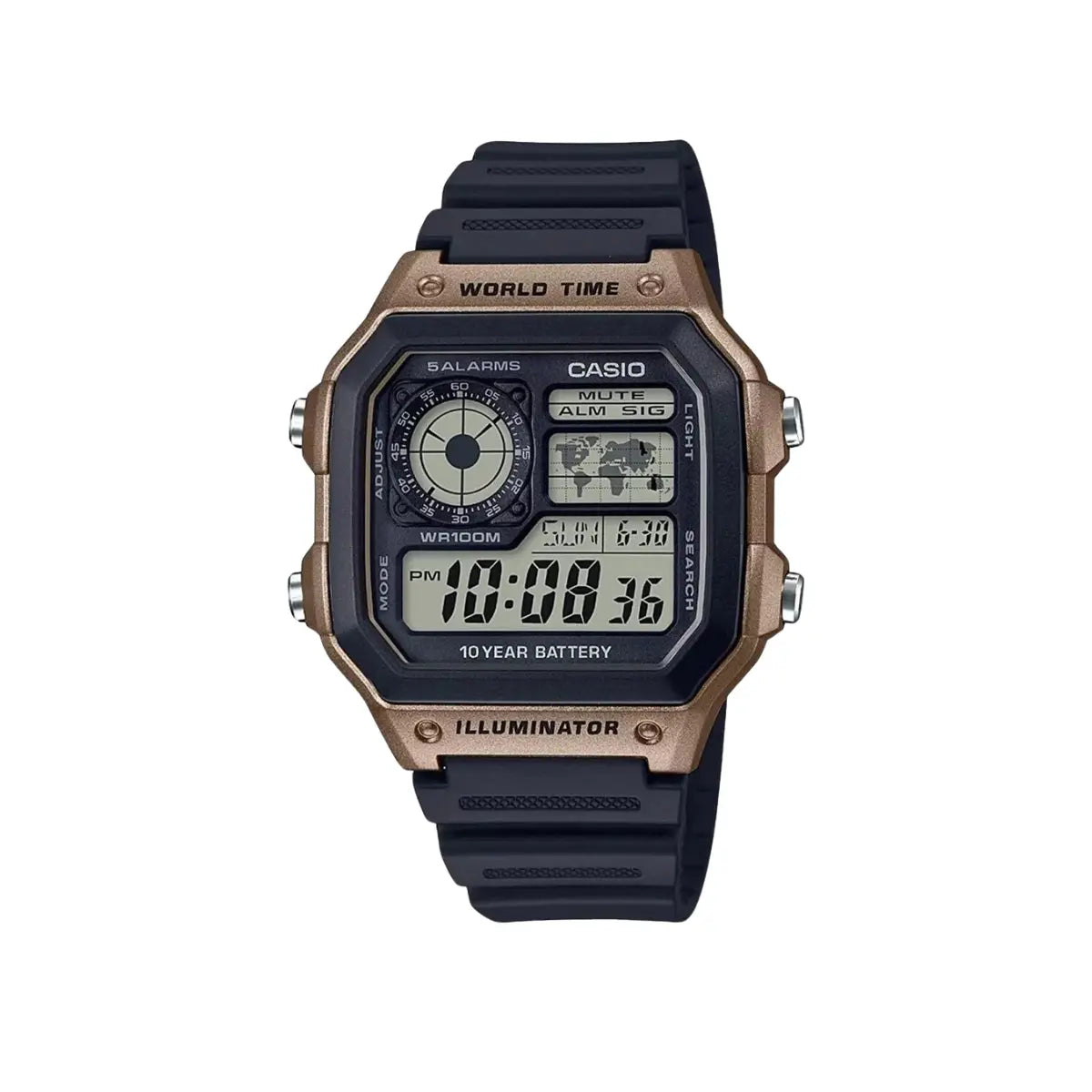 Reloj Digital Casio Ae-1200wh-5av C/negro café Correa/resina - Casio