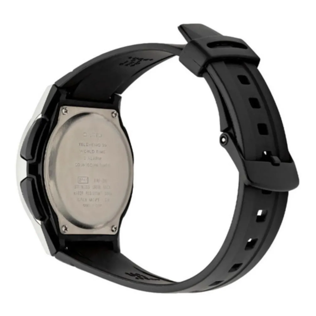 Reloj Casio Collection Aw-80 Plata Correa Negra Resistente