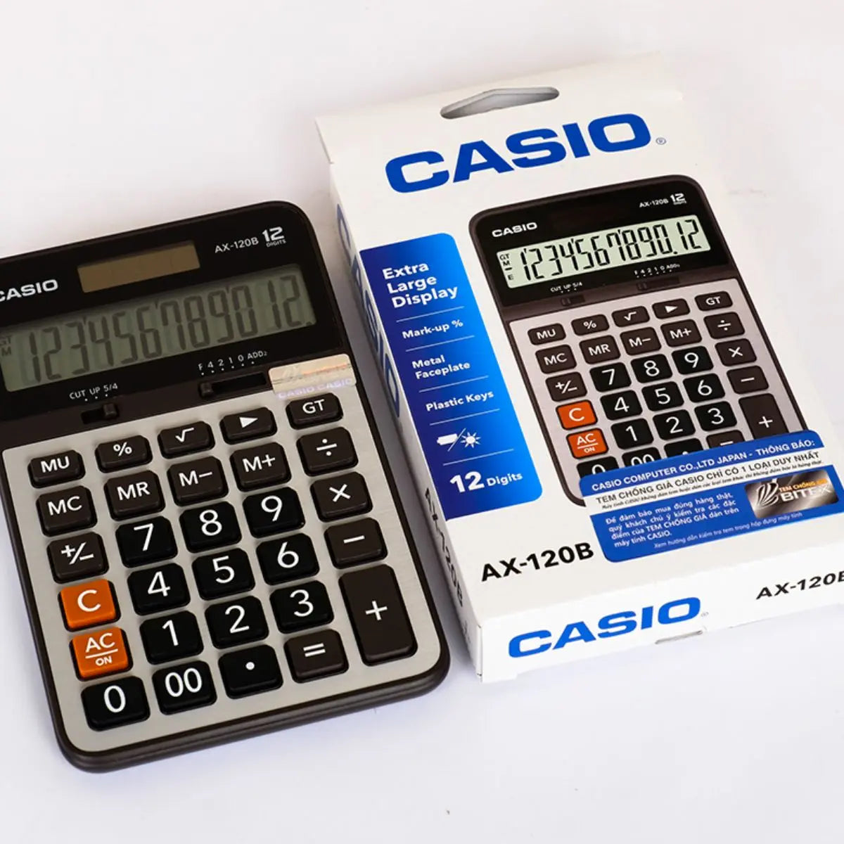 Calculadora de Escritorio Casio Ax-120b Gris 12 Dígitos - Casio - accesorios