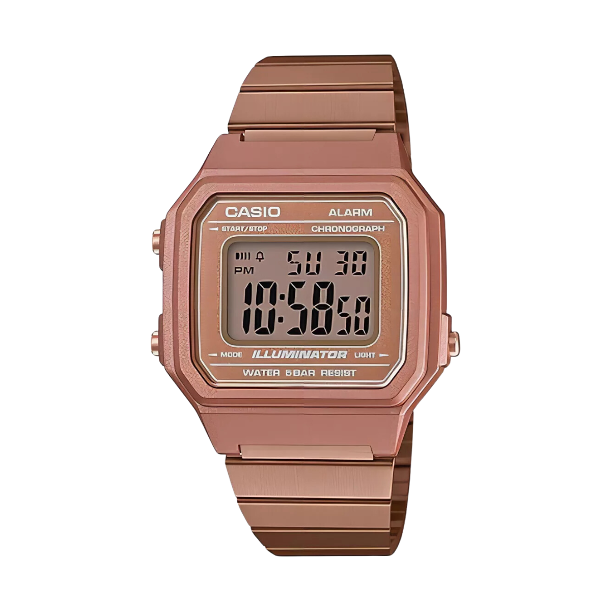 Reloj Digital Casio Illuminator B640wc-5av Color/rosa/cobre