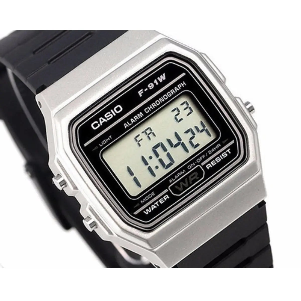 Reloj Casio Collection F-91wm-7a C/negro Cuerpo/plateado - Casio - vista lateral